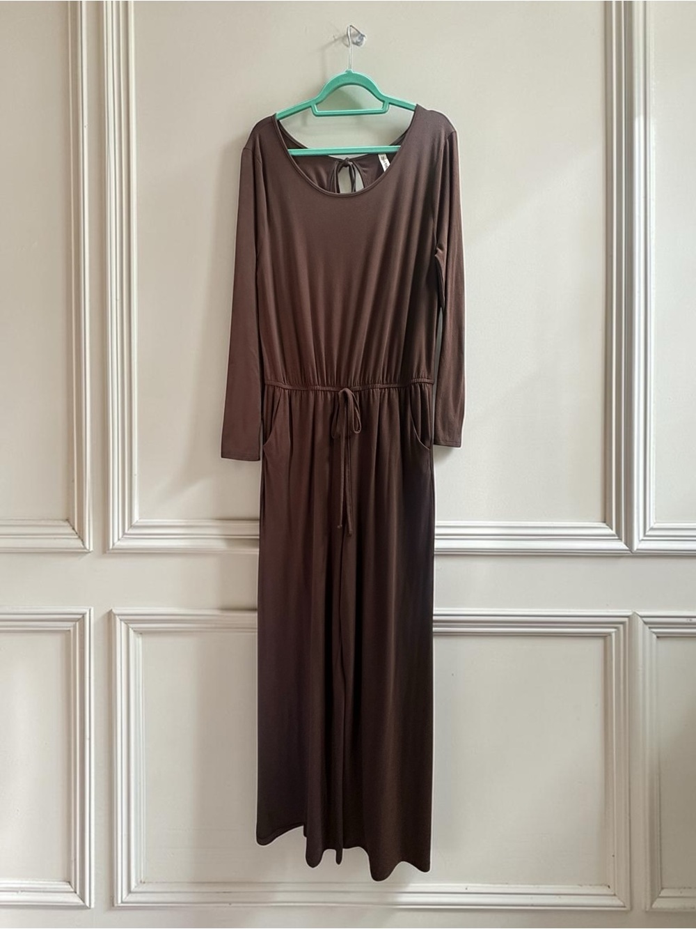Zenana Premium Wide Leg Jumpsuit. With Stretch. Chocolate Brown. Size: 1X